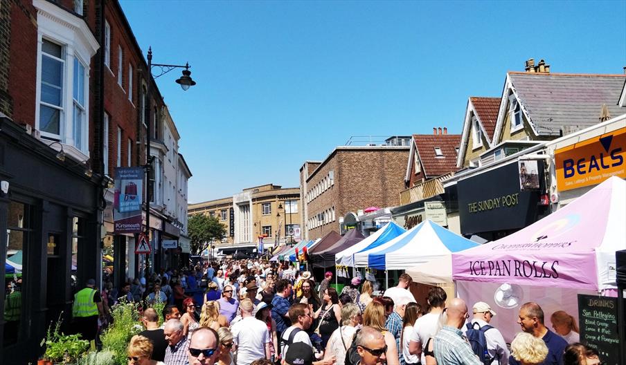 Stalls at Southsea Food Festival